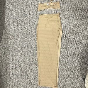 Beige Crochet Vacation Set